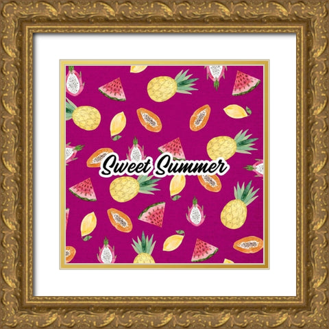 Sweet Summer Gold Ornate Wood Framed Art Print with Double Matting by Wieners, Valerie