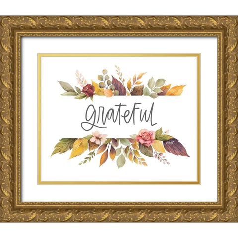 Grateful Gold Ornate Wood Framed Art Print with Double Matting by Wieners, Valerie