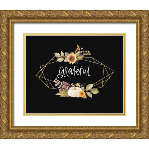Grateful Gold Ornate Wood Framed Art Print with Double Matting by Wieners, Valerie