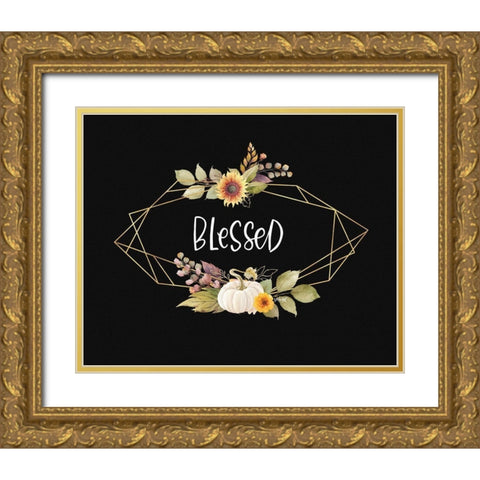 Blessed Gold Ornate Wood Framed Art Print with Double Matting by Wieners, Valerie