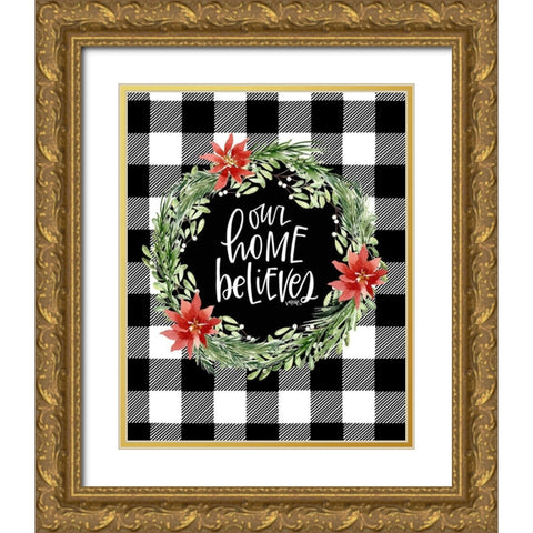 Our Home Gold Ornate Wood Framed Art Print with Double Matting by Wieners, Valerie