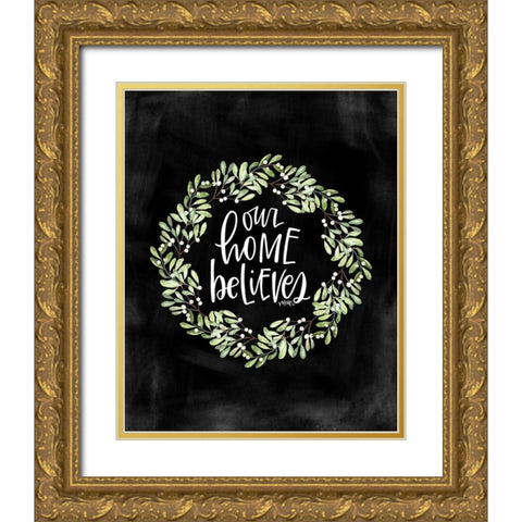 Our Home Gold Ornate Wood Framed Art Print with Double Matting by Wieners, Valerie