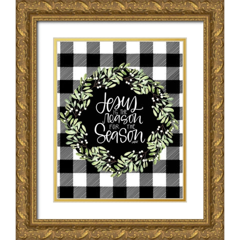 Jesus Buffalo Gold Ornate Wood Framed Art Print with Double Matting by Wieners, Valerie