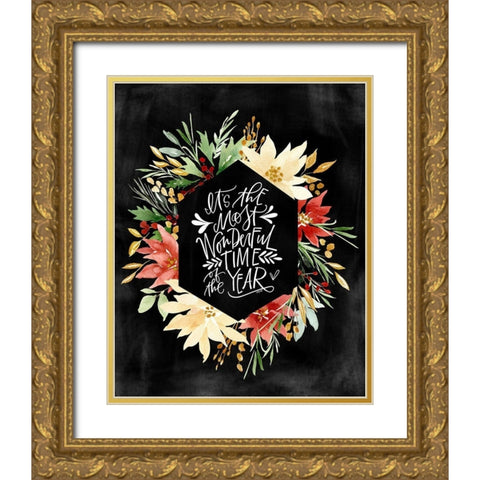 Wonderful Time Gold Ornate Wood Framed Art Print with Double Matting by Wieners, Valerie