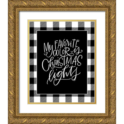 Christmas Lights Gold Ornate Wood Framed Art Print with Double Matting by Wieners, Valerie