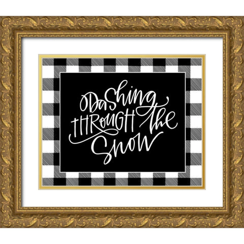 Dashing Gold Ornate Wood Framed Art Print with Double Matting by Wieners, Valerie