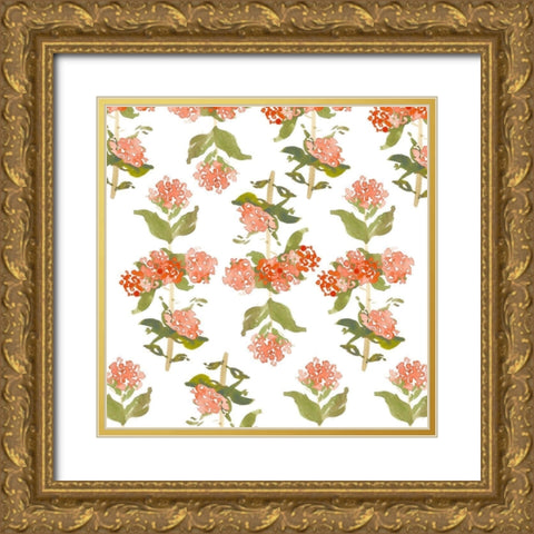 Floral Pattern Gold Ornate Wood Framed Art Print with Double Matting by Wieners, Valerie