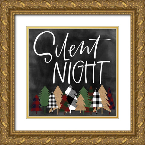 Silent Night Gold Ornate Wood Framed Art Print with Double Matting by Wieners, Valerie