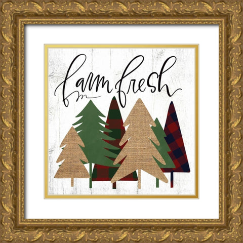 Farm Fresh Gold Ornate Wood Framed Art Print with Double Matting by Wieners, Valerie