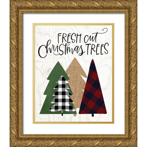 Fresh Cut Trees Gold Ornate Wood Framed Art Print with Double Matting by Wieners, Valerie