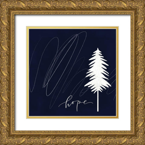 Hope Gold Ornate Wood Framed Art Print with Double Matting by Wieners, Valerie