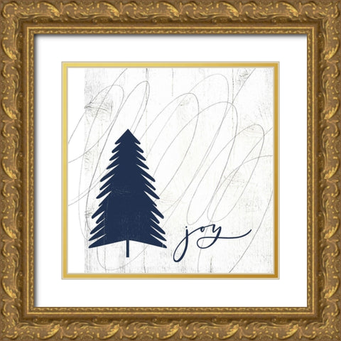 Joy Tree Gold Ornate Wood Framed Art Print with Double Matting by Wieners, Valerie