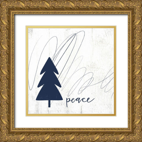 Peace Tree Gold Ornate Wood Framed Art Print with Double Matting by Wieners, Valerie