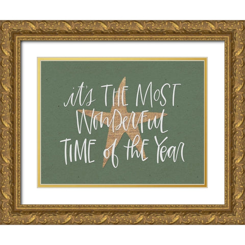 Wonderful Time Gold Ornate Wood Framed Art Print with Double Matting by Wieners, Valerie