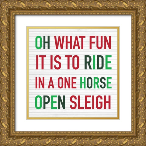 Oh What Fun Gold Ornate Wood Framed Art Print with Double Matting by Wieners, Valerie