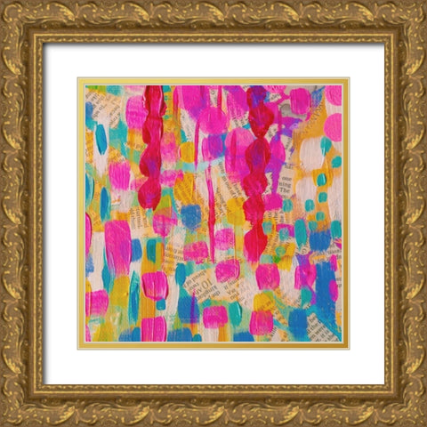 Cheer I Gold Ornate Wood Framed Art Print with Double Matting by Wieners, Valerie