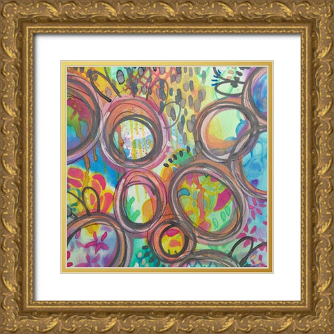 Rounds Gold Ornate Wood Framed Art Print with Double Matting by Wieners, Valerie