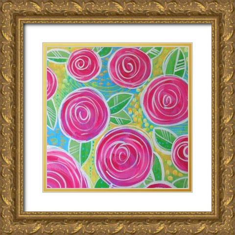 Floral Gold Ornate Wood Framed Art Print with Double Matting by Wieners, Valerie