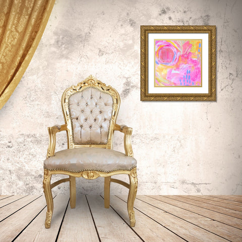 Pinks Gold Ornate Wood Framed Art Print with Double Matting by Wieners, Valerie