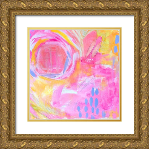Pinks Gold Ornate Wood Framed Art Print with Double Matting by Wieners, Valerie