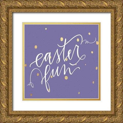Easter Fun Gold Ornate Wood Framed Art Print with Double Matting by Wieners, Valerie