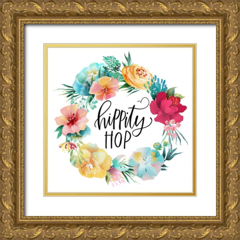 Hippity Gold Ornate Wood Framed Art Print with Double Matting by Wieners, Valerie