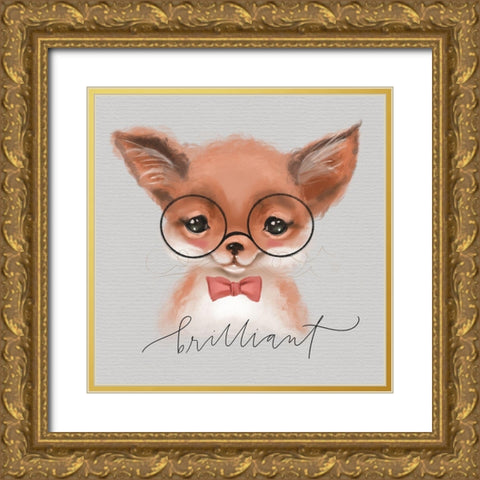 Brilliant Fox Gold Ornate Wood Framed Art Print with Double Matting by Wieners, Valerie