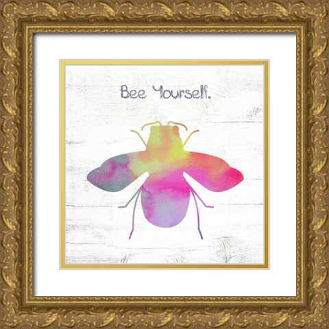 Bee Yourself Gold Ornate Wood Framed Art Print with Double Matting by Wieners, Valerie