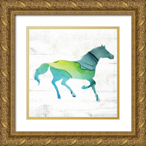 Horse IV Gold Ornate Wood Framed Art Print with Double Matting by Wieners, Valerie
