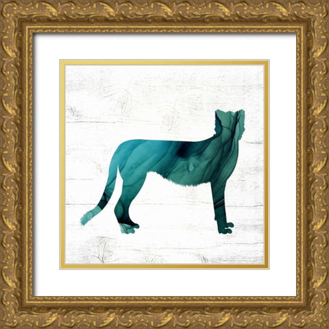 Cheetah Gold Ornate Wood Framed Art Print with Double Matting by Wieners, Valerie