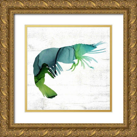 Shrimp Gold Ornate Wood Framed Art Print with Double Matting by Wieners, Valerie