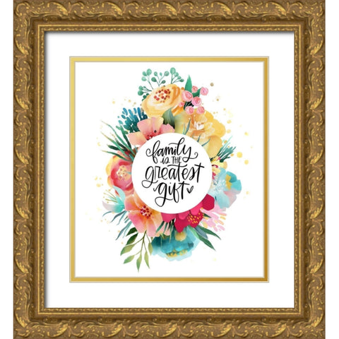 Family Gold Ornate Wood Framed Art Print with Double Matting by Wieners, Valerie