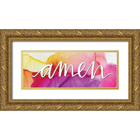 Amen Gold Ornate Wood Framed Art Print with Double Matting by Wieners, Valerie
