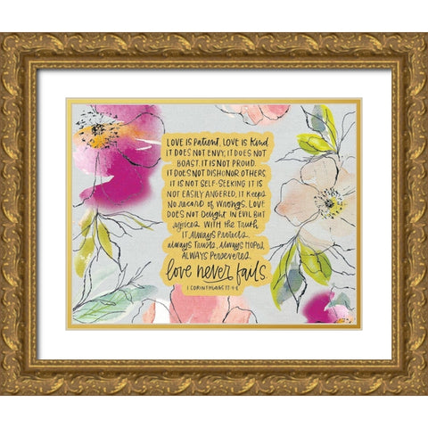 Love is Patient Gold Ornate Wood Framed Art Print with Double Matting by Wieners, Valerie