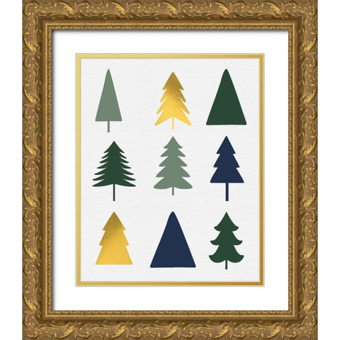 Trees Gold Ornate Wood Framed Art Print with Double Matting by Wieners, Valerie