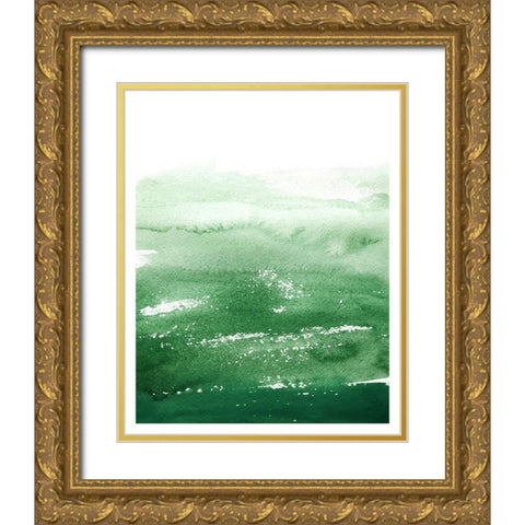Green Gold Ornate Wood Framed Art Print with Double Matting by Wieners, Valerie