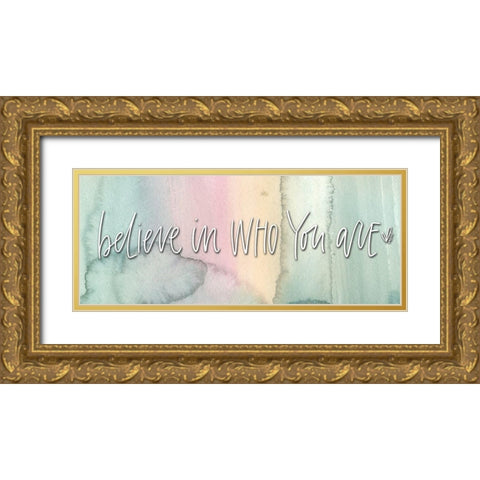 Believe Gold Ornate Wood Framed Art Print with Double Matting by Wieners, Valerie