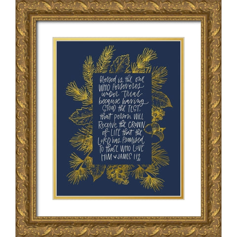 James 1 Gold Ornate Wood Framed Art Print with Double Matting by Wieners, Valerie
