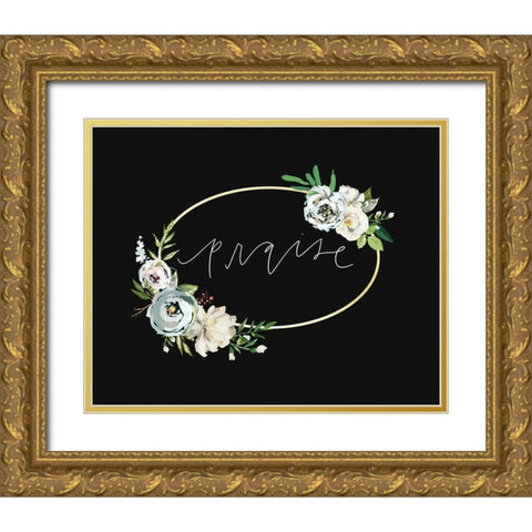 Praise   Gold Ornate Wood Framed Art Print with Double Matting by Wieners, Valerie