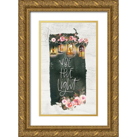 Be the Light Gold Ornate Wood Framed Art Print with Double Matting by Wieners, Valerie