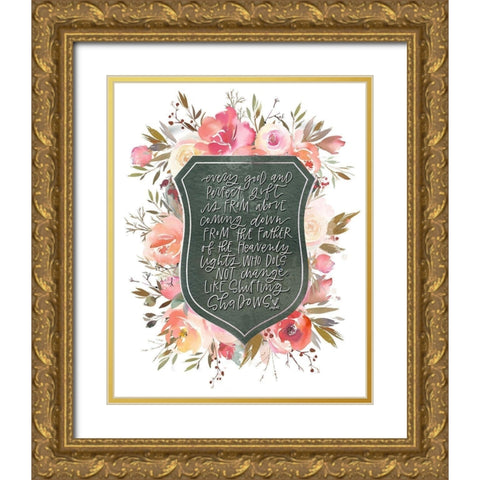 Every Good Gold Ornate Wood Framed Art Print with Double Matting by Wieners, Valerie
