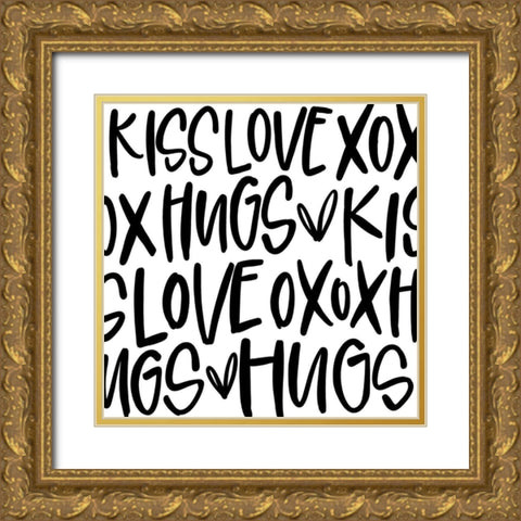 Hugs Gold Ornate Wood Framed Art Print with Double Matting by Wieners, Valerie