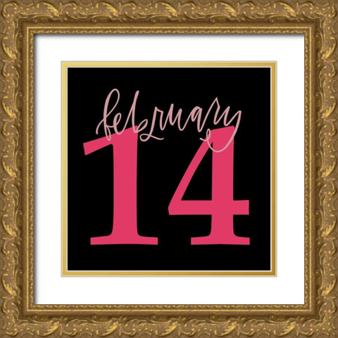 Valentines Day Gold Ornate Wood Framed Art Print with Double Matting by Wieners, Valerie