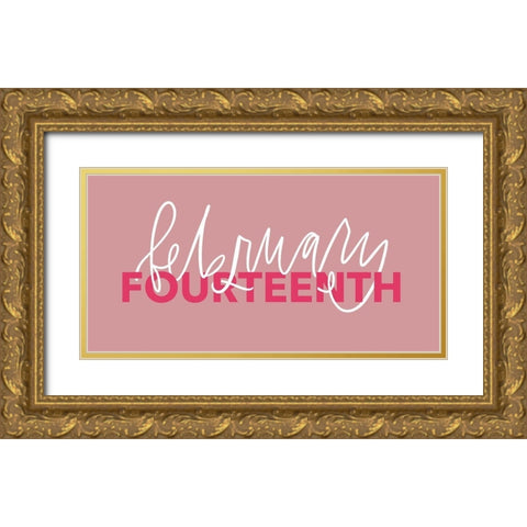 Valentines Day Gold Ornate Wood Framed Art Print with Double Matting by Wieners, Valerie