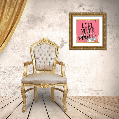 Love Never Fails Gold Ornate Wood Framed Art Print with Double Matting by Wieners, Valerie