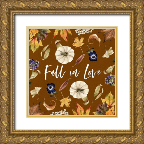 Fall in Love Gold Ornate Wood Framed Art Print with Double Matting by Wieners, Valerie