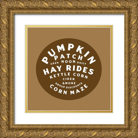 Pumpkin Patch Gold Ornate Wood Framed Art Print with Double Matting by Wieners, Valerie