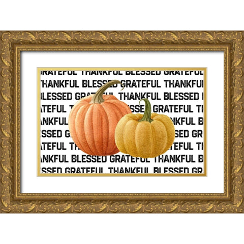 Pumpkin Pillow Gold Ornate Wood Framed Art Print with Double Matting by Wieners, Valerie