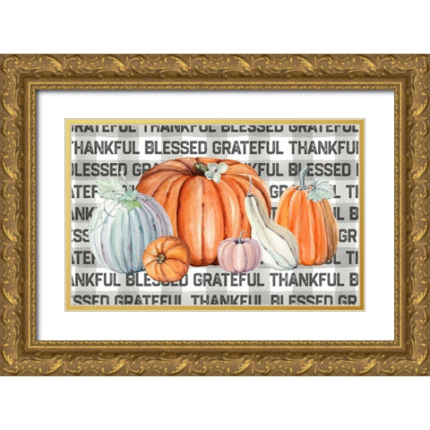 Pumpkin Pillow II Gold Ornate Wood Framed Art Print with Double Matting by Wieners, Valerie