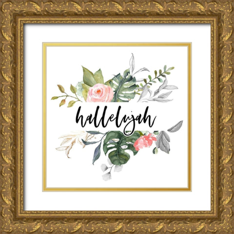 Hallelujah Gold Ornate Wood Framed Art Print with Double Matting by Wieners, Valerie